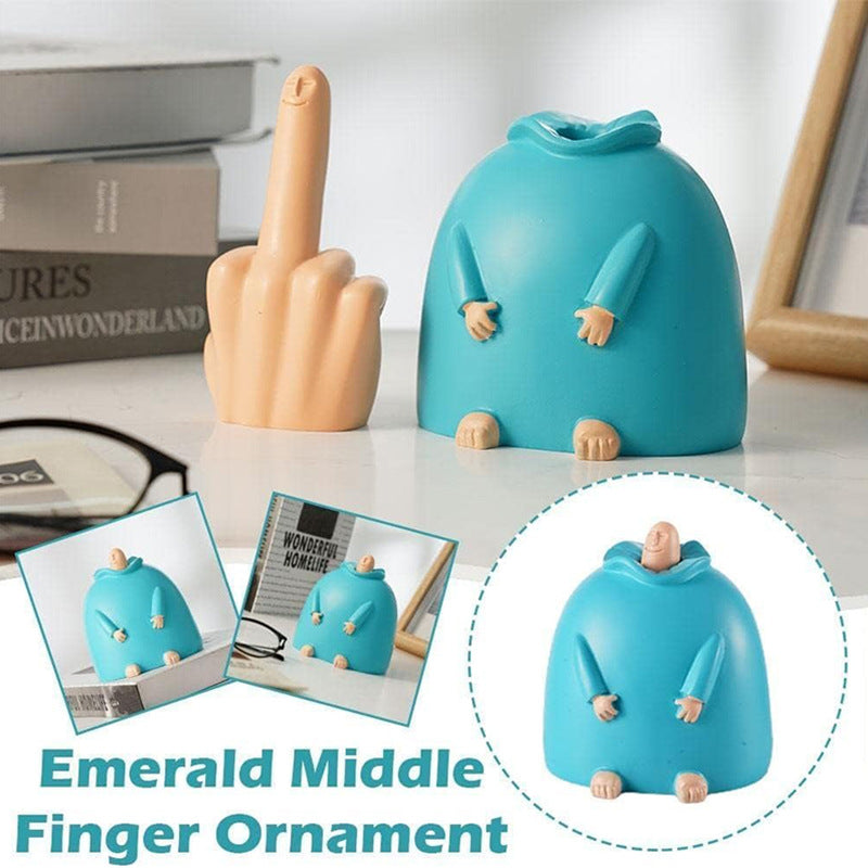 Emerald MiddleFinger ornament Quirky Gift Ornaments