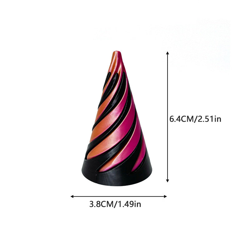 3D printing creative spiral cone push and push stress relief toy