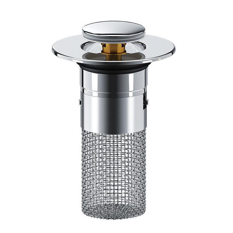 Stainless Steel Filter Mesh Push down hand wash basin anti-odour and anti-clogging Leakage Plug