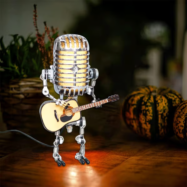 🔥LAST DAY 48% OFF🎁Vintage Metal Microphone Robot Desk Lamp🎸