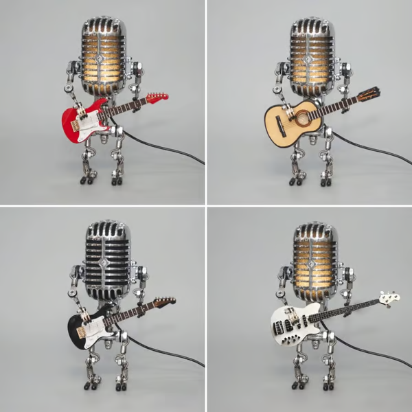 🔥LAST DAY 48% OFF🎁Vintage Metal Microphone Robot Desk Lamp🎸