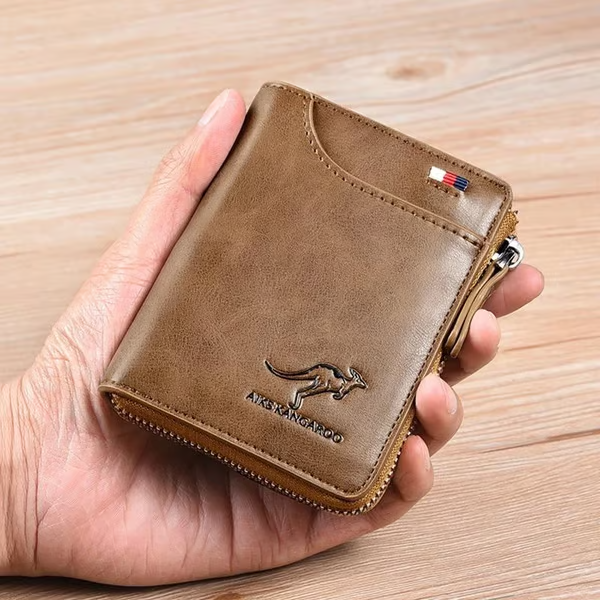 🔥 BIG SALE🔥🔥Men Wallet Zipper Genuine Leather Purse ( RFID PROTECTED )