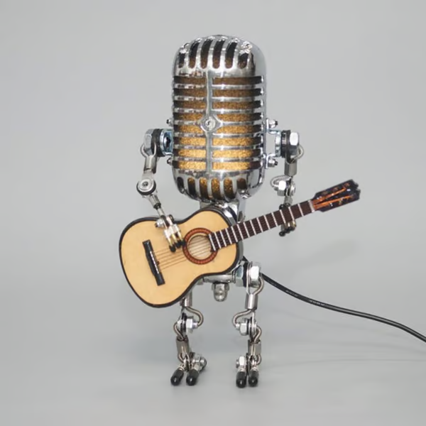 🔥LAST DAY 48% OFF🎁Vintage Metal Microphone Robot Desk Lamp🎸