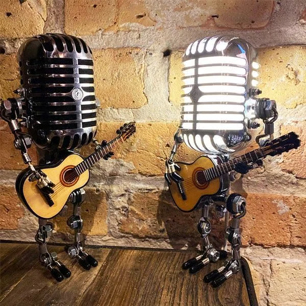 🔥LAST DAY 48% OFF🎁Vintage Metal Microphone Robot Desk Lamp🎸