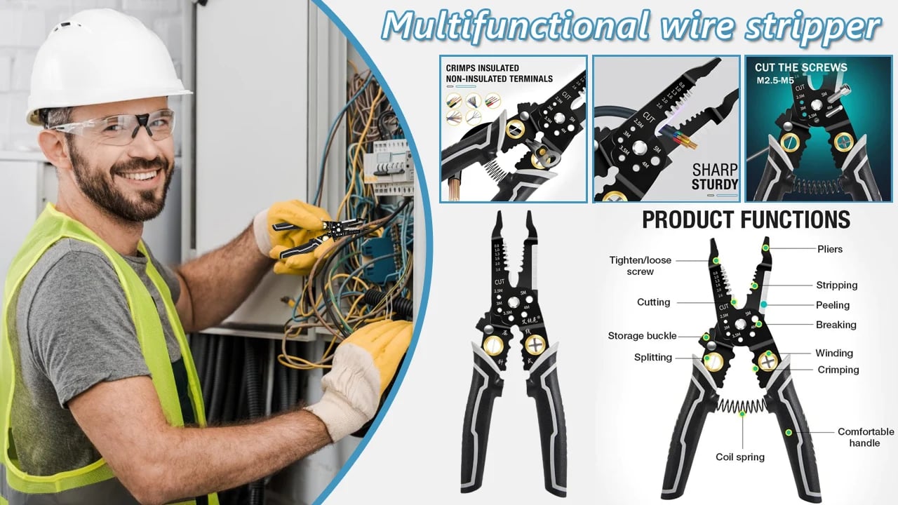 Multi-functional wire stripping pliers