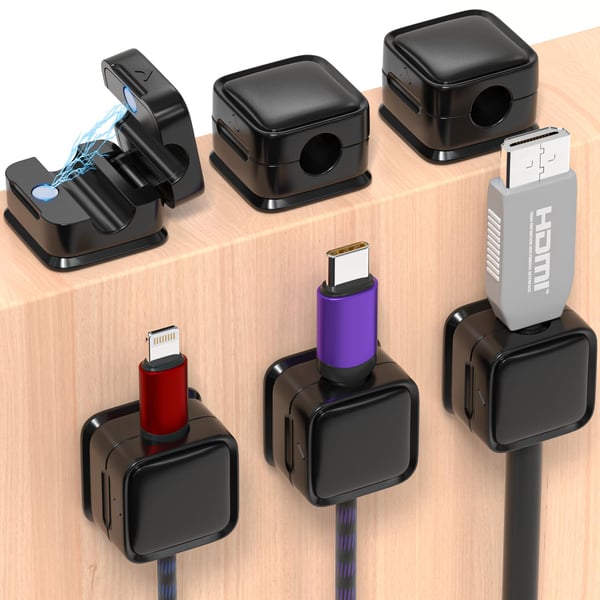 Magnetic Cord Organizer, Easy Secure Adhesive Cable Management