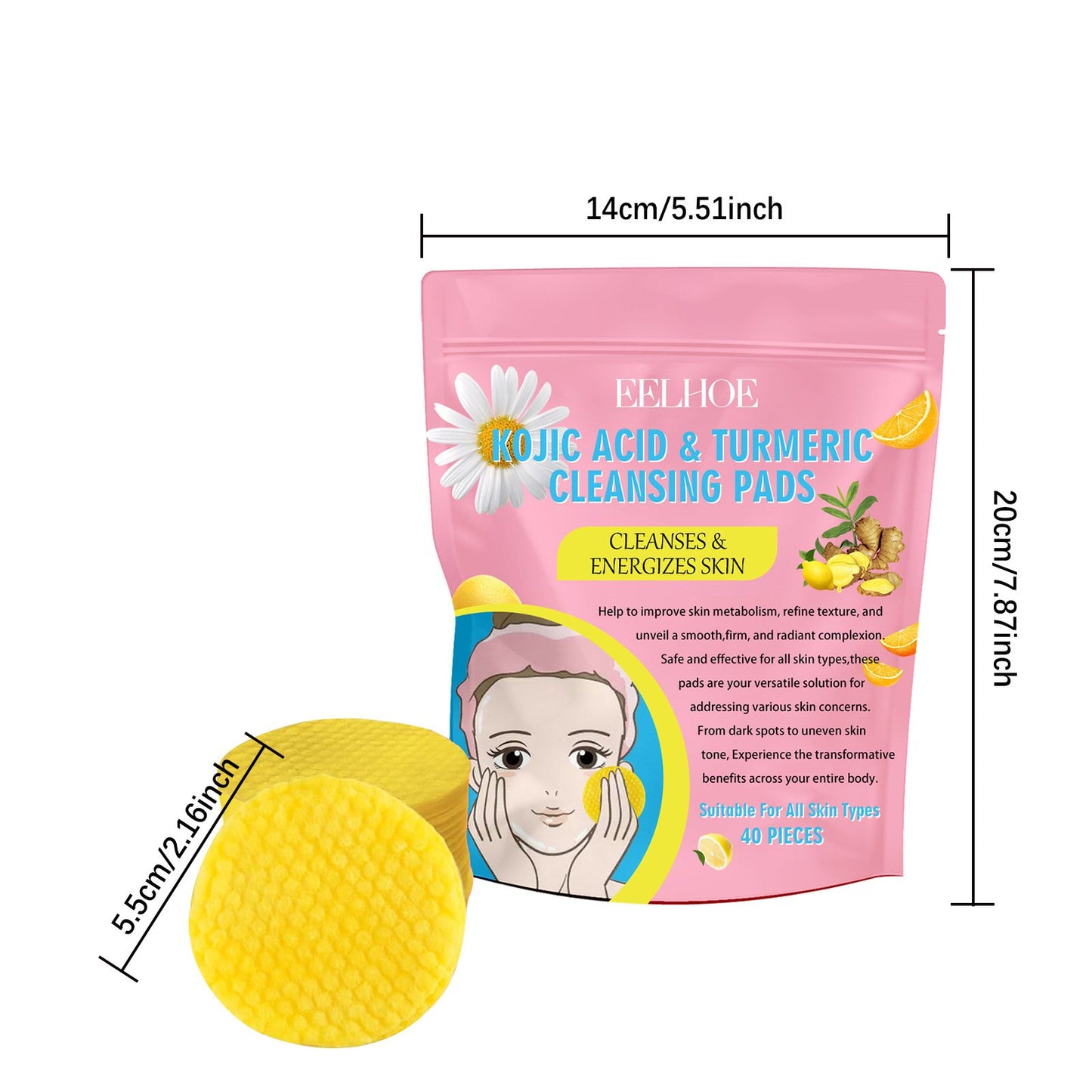 💥 Turmeric Kojic Acid Cleansing Pads