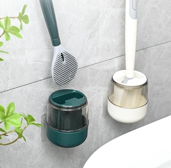 🔥Household punch-free wall hanging long handle silicone toilet brush（🔥BUY 2 FREE SHIPPING）