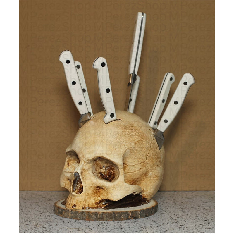 💀💀💀Halloween knife and fork head resin crafts, home holiday party decoration supplies