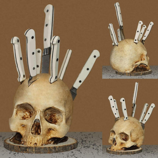 💀💀💀Halloween knife and fork head resin crafts, home holiday party decoration supplies