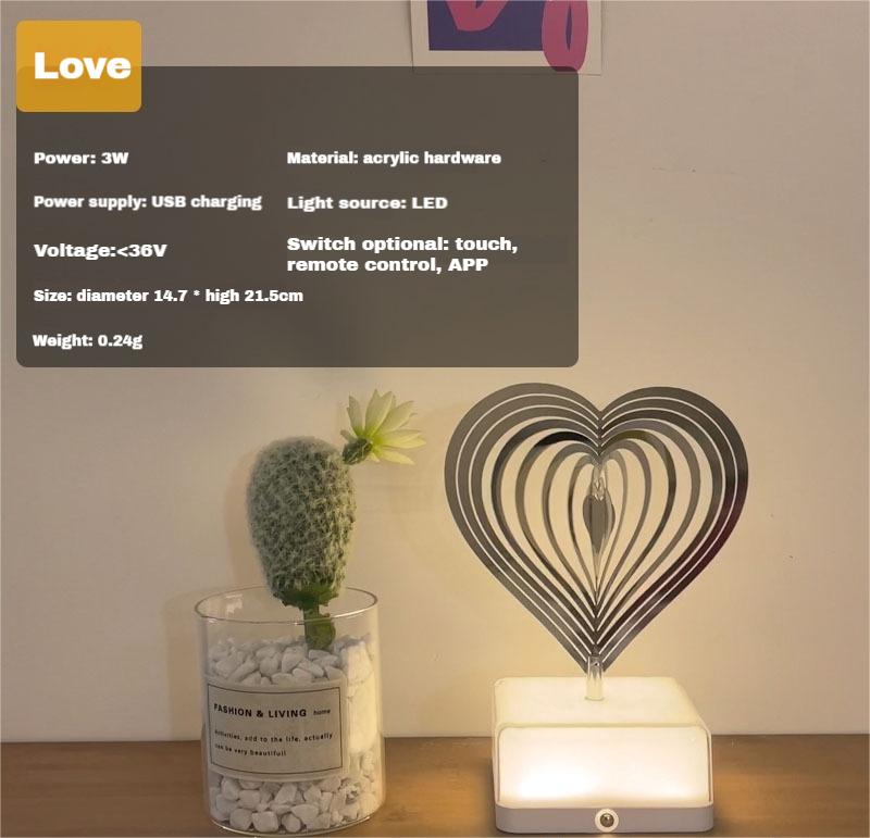 16-colour LED rechargeable ambient light Bedroom Swivel Bedside Lamp Decoration ornaments