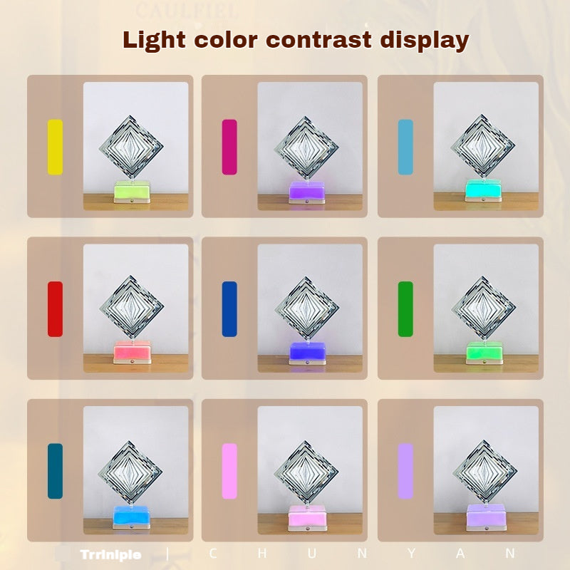 16-colour LED rechargeable ambient light Bedroom Swivel Bedside Lamp Decoration ornaments