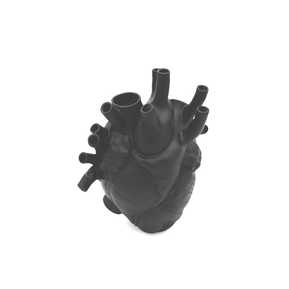 Simulated Heart Flower Arrangement Heart shape desktop decorative resin vase ornament