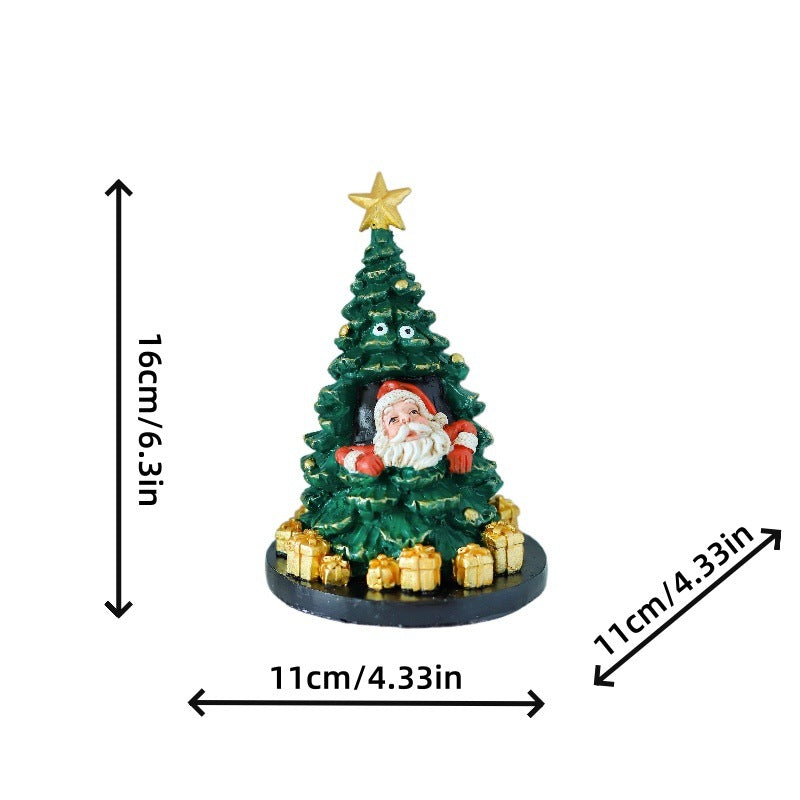 Christmas Tree Father Christmas Resin Ornament