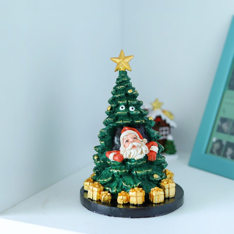 Christmas Tree Father Christmas Resin Ornament