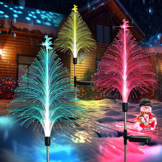 🎄7 Color Changing Solar Christmas Trees Lights🎄