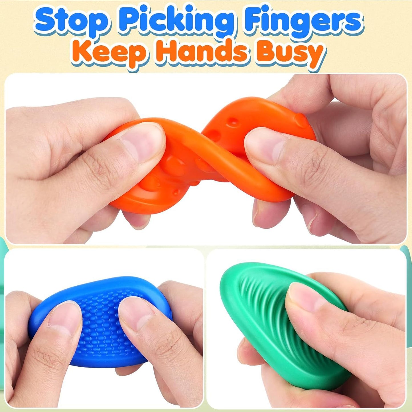 Children's Stress Relief Toys Soft Silicone Textured Sensory Stones