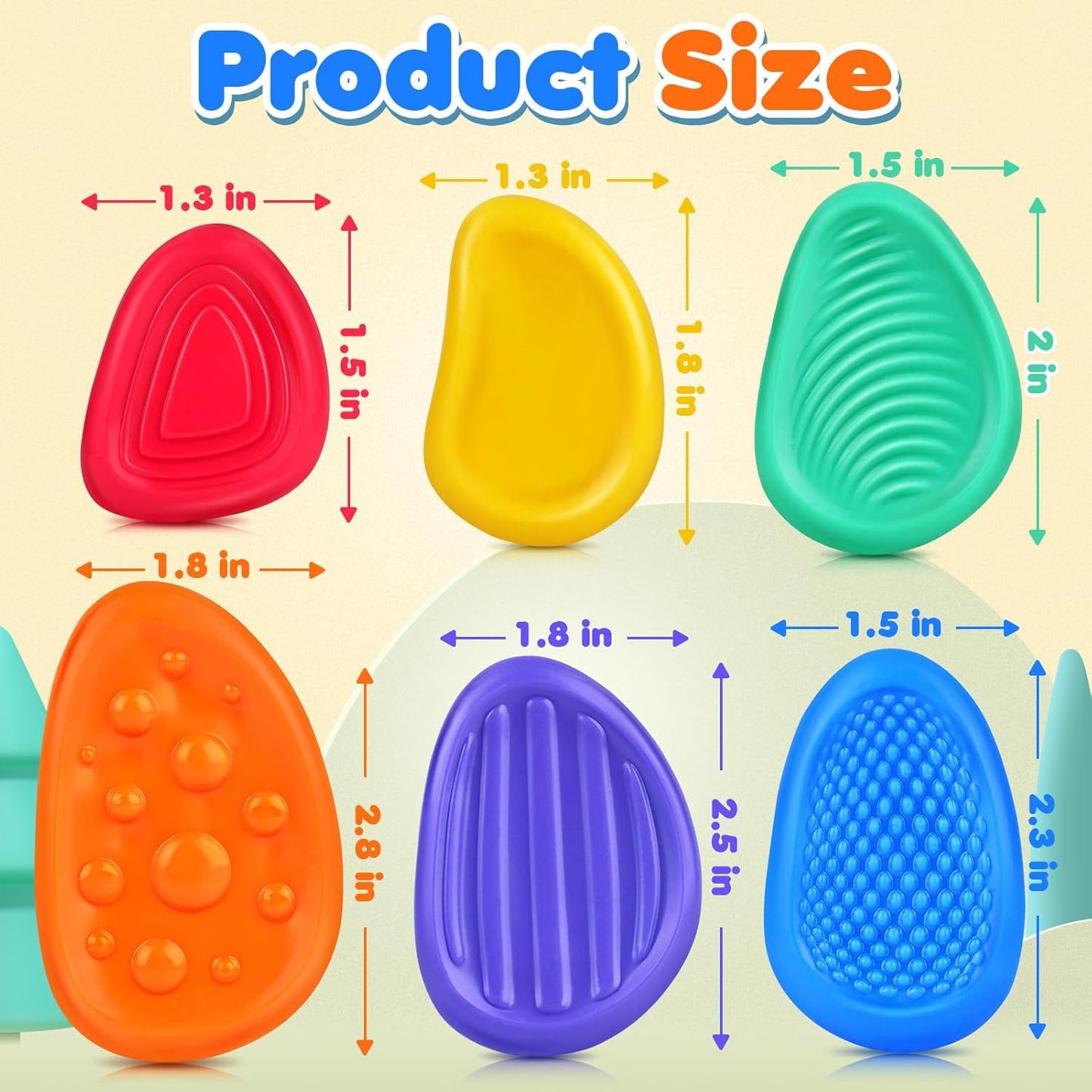 Children's Stress Relief Toys Soft Silicone Textured Sensory Stones