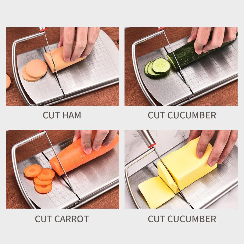 Stainless Steel Cheese Cutter with Graduated Slicer