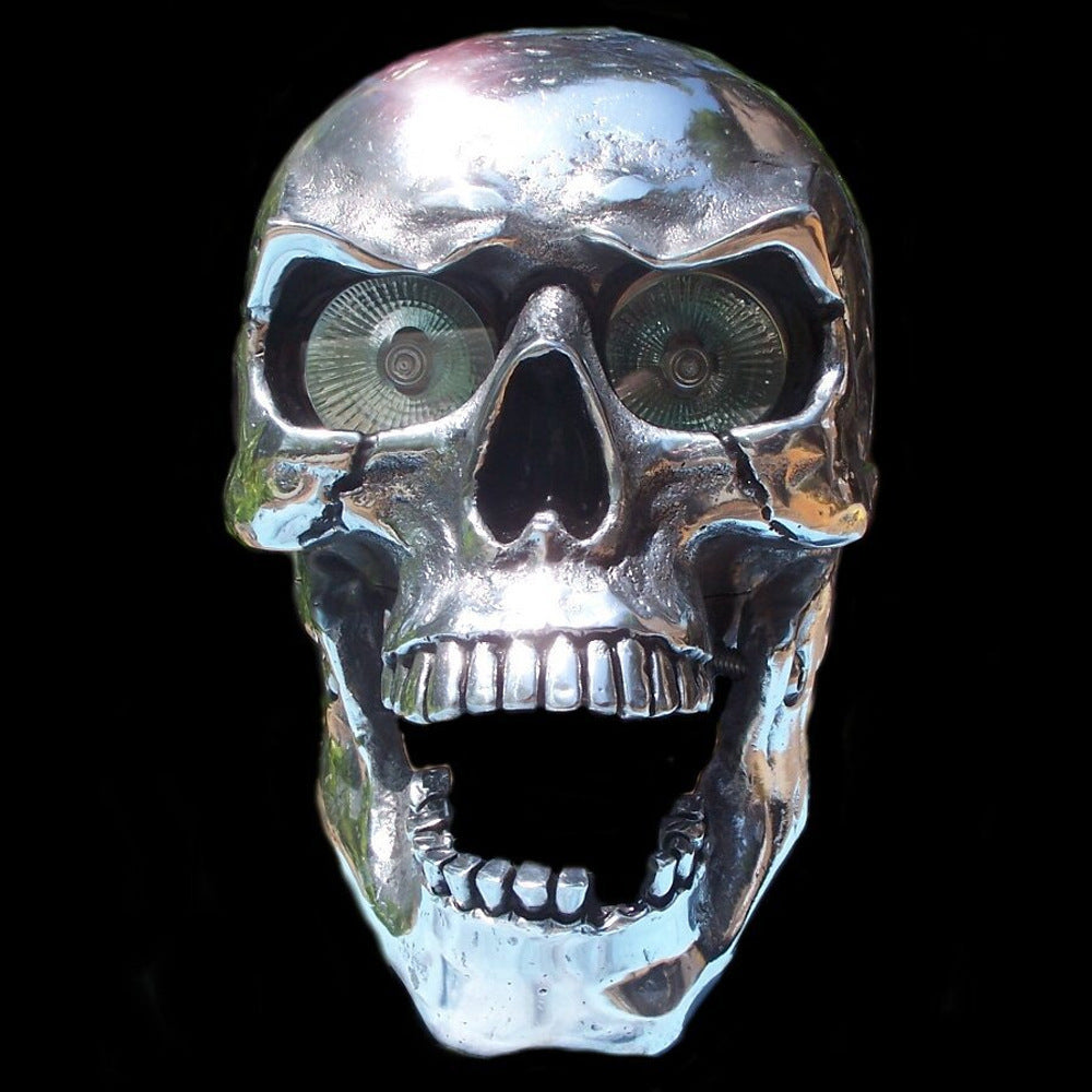 💀💀💀Glowing Skull Decoration Outdoor Halloween Motorcycle Bike Skull Pendant Resin Crafts