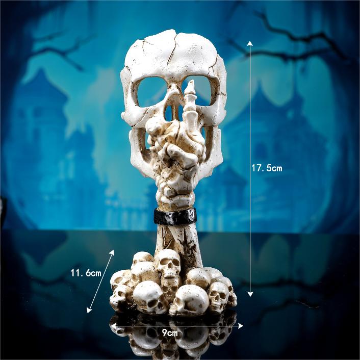 🎃🎃🎃Halloween Skeleton Mask Palm Candle Holder Desktop Decorative Props Resin ornaments