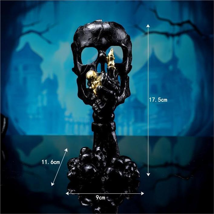 🎃🎃🎃Halloween Skeleton Mask Palm Candle Holder Desktop Decorative Props Resin ornaments