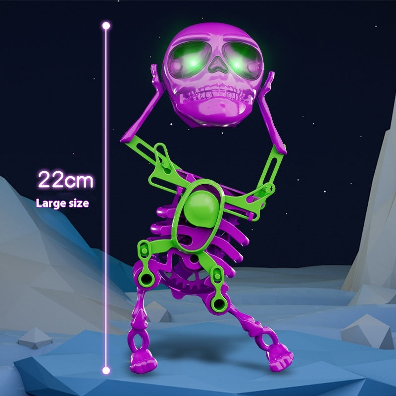 Skeleton man dancing and swinging clockwork 3D printed fun toy